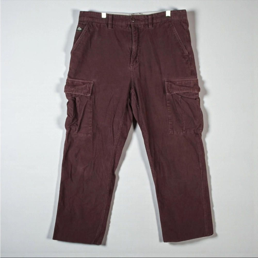 Vans Service Cargo Corduroy Loose Tapered Fit Pants Mens Size 33x26.5 Red Skater